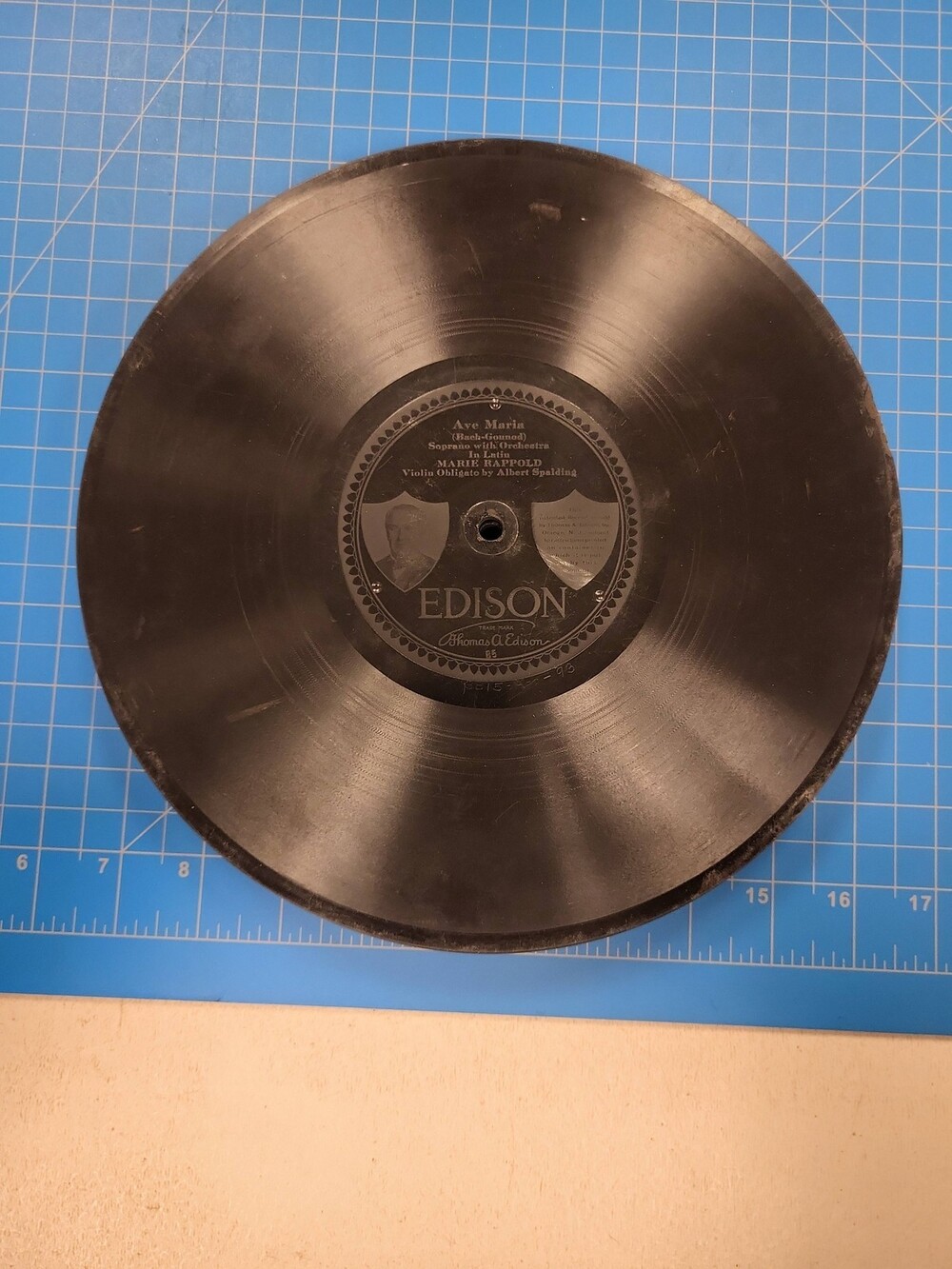 Edison Record Ave Maria Marie Rappold Albert Spalding Violin Obligato 82536 Disc